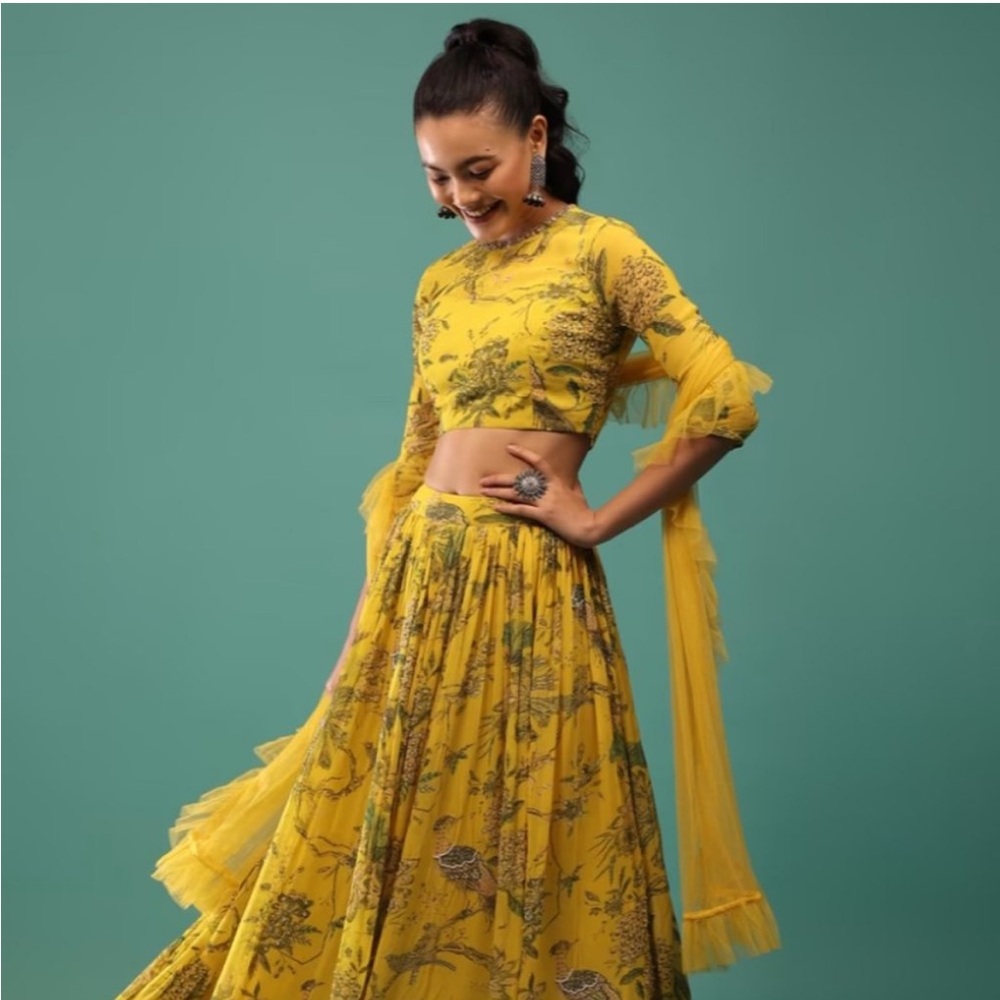 Yellow Lehenga with beading detail - worn once!